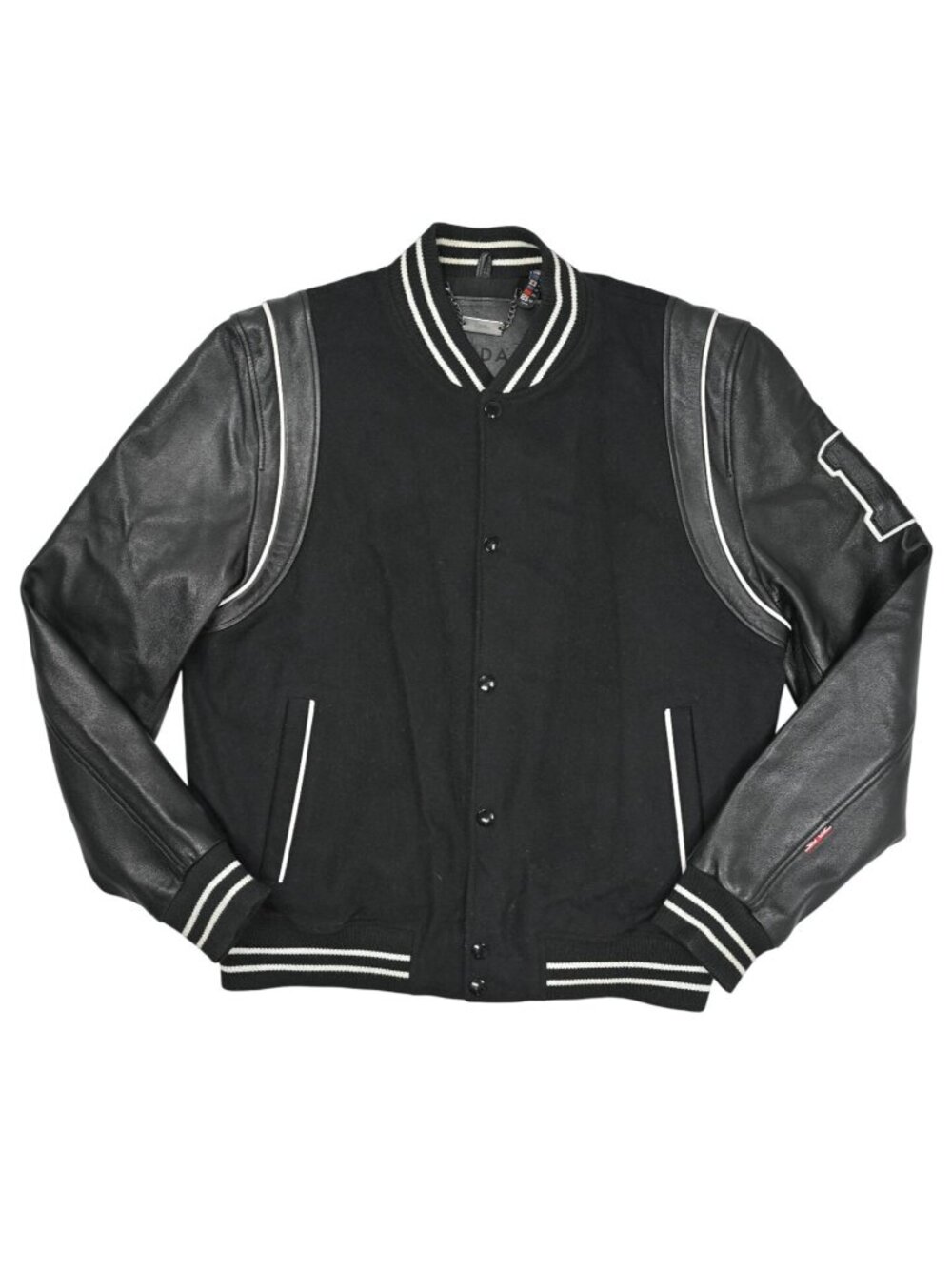 BODA Skins Boda Leather Varsity Jacket in Black